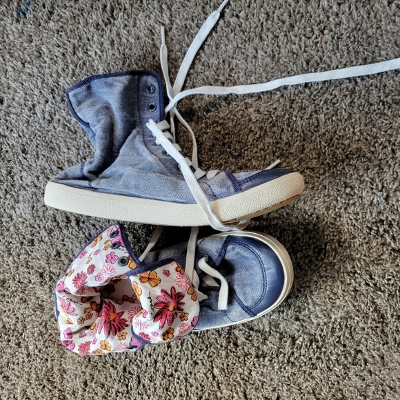 Coach High Top Denim Poppy Flap Erikka Sneakers Size 8 - Picture 1 of 11